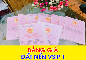 Bảng giá đất nền Vsip 1